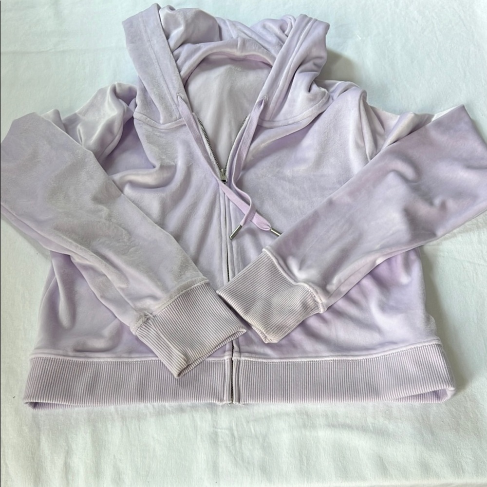 Aerie Lavender Velour Cropped Hoodie
